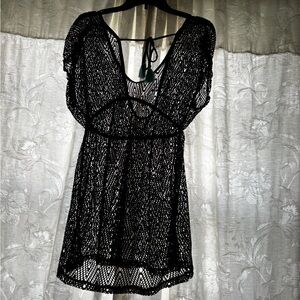 Black Crochet Swim Cover-Up